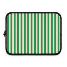 Green Cream Cabana Stripe Laptop Sleeve