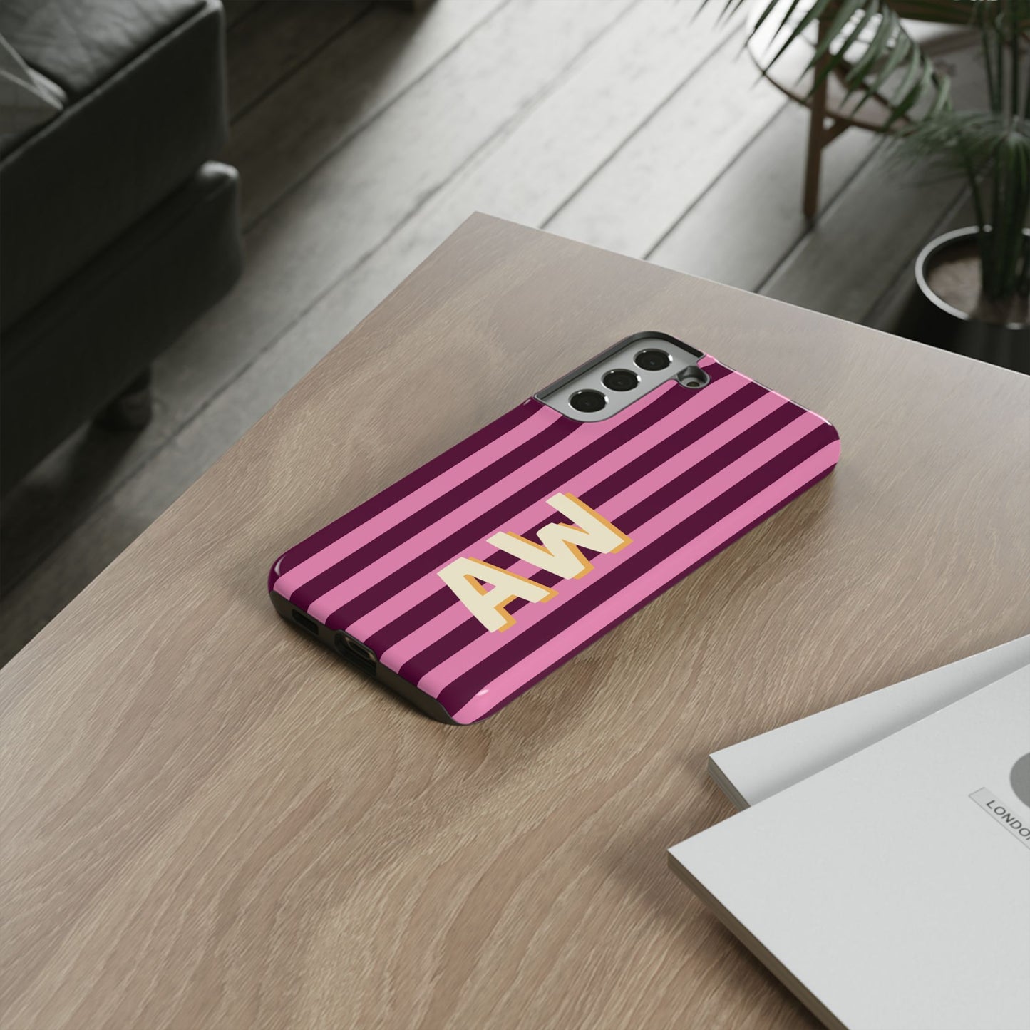 Bold Stripe Monogram Phone Case