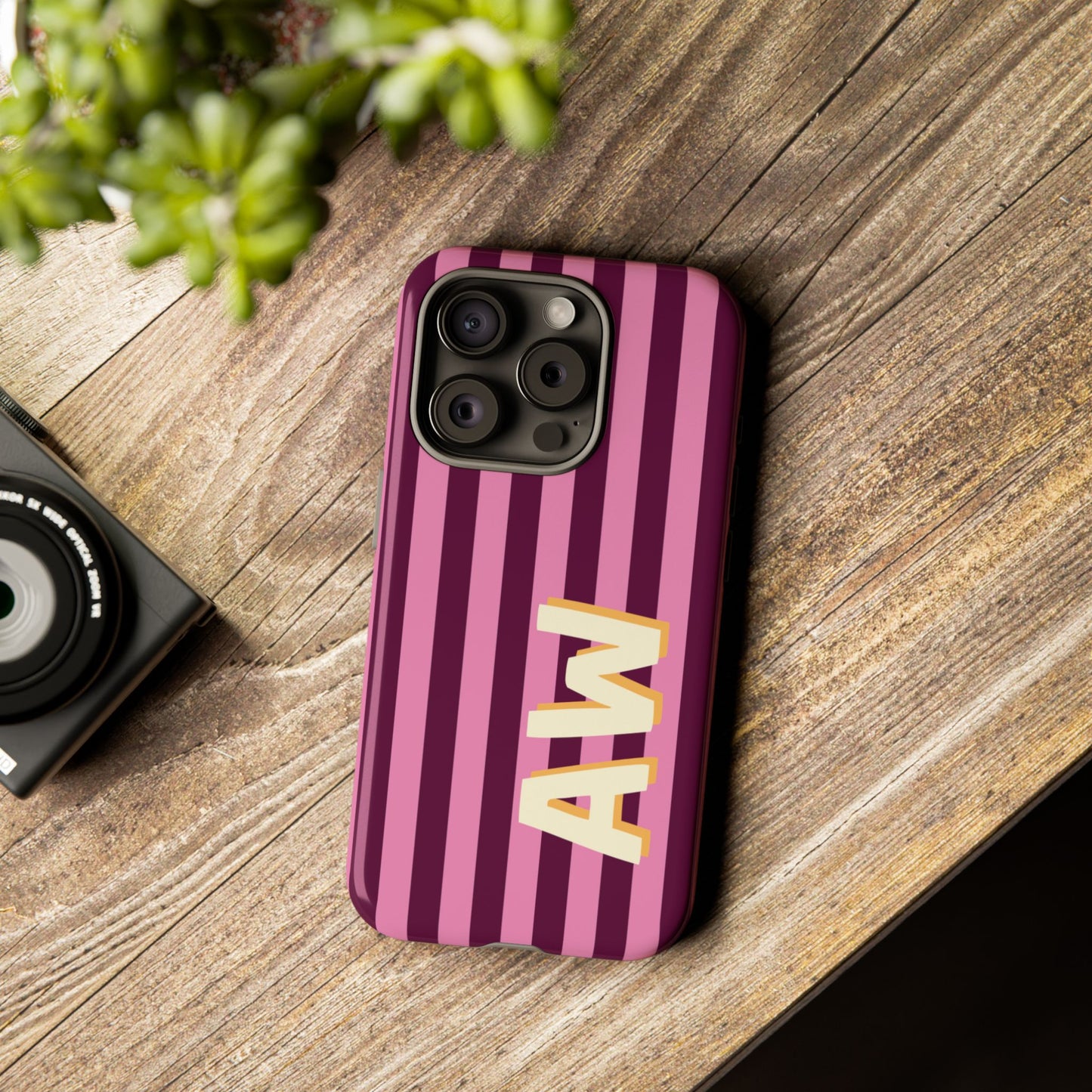 Bold Stripe Monogram Phone Case