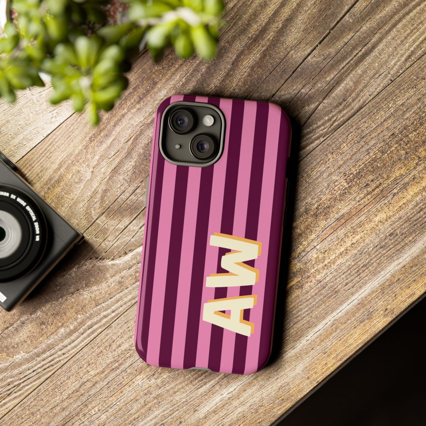 Bold Stripe Monogram Phone Case