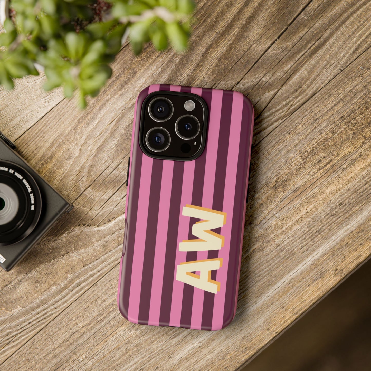 Bold Stripe Monogram Phone Case