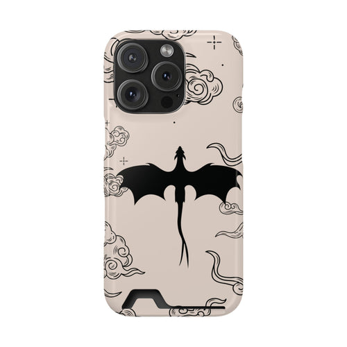 Celestial Dragon phone case with card holder, back view