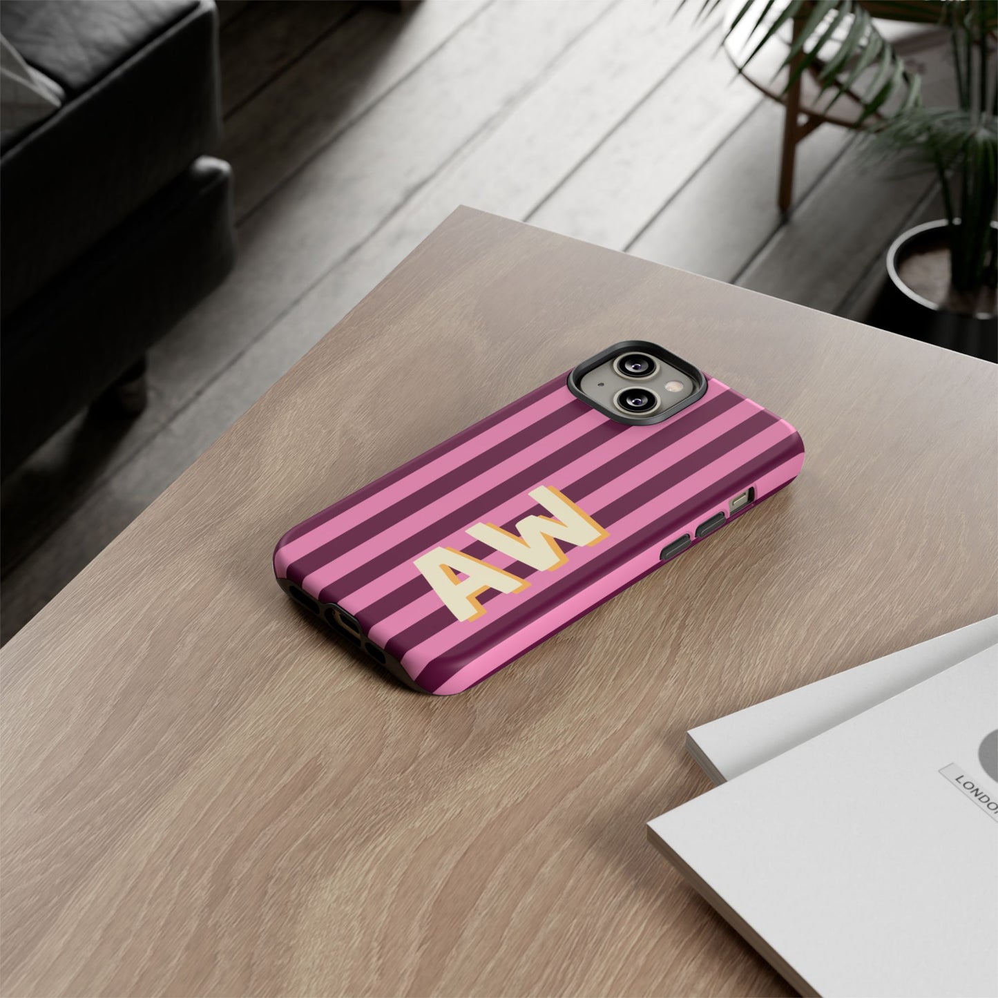 Bold Stripe Monogram Phone Case