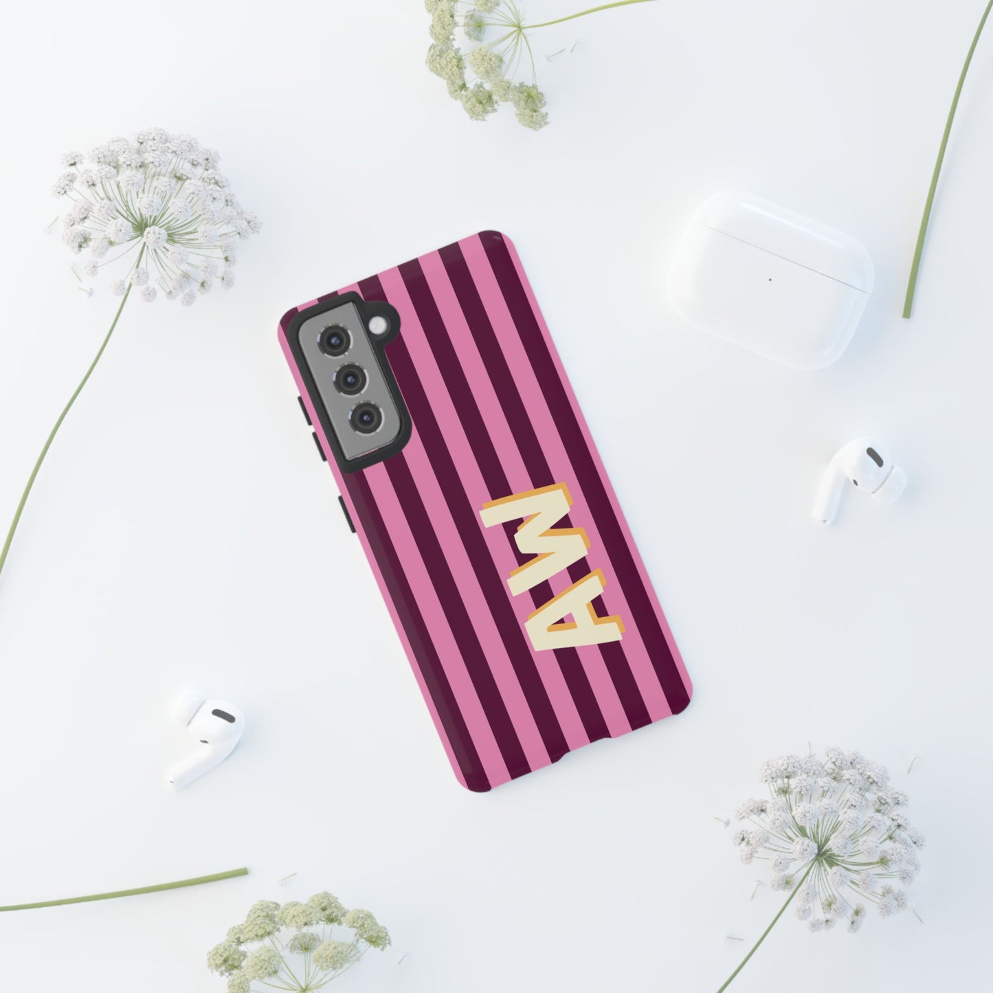 Bold Stripe Monogram Phone Case
