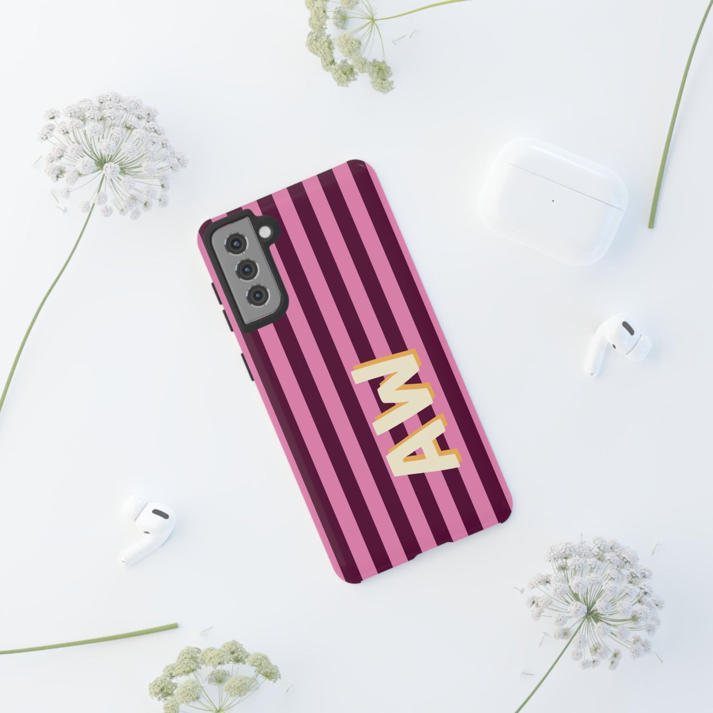 Bold Stripe Monogram Phone Case