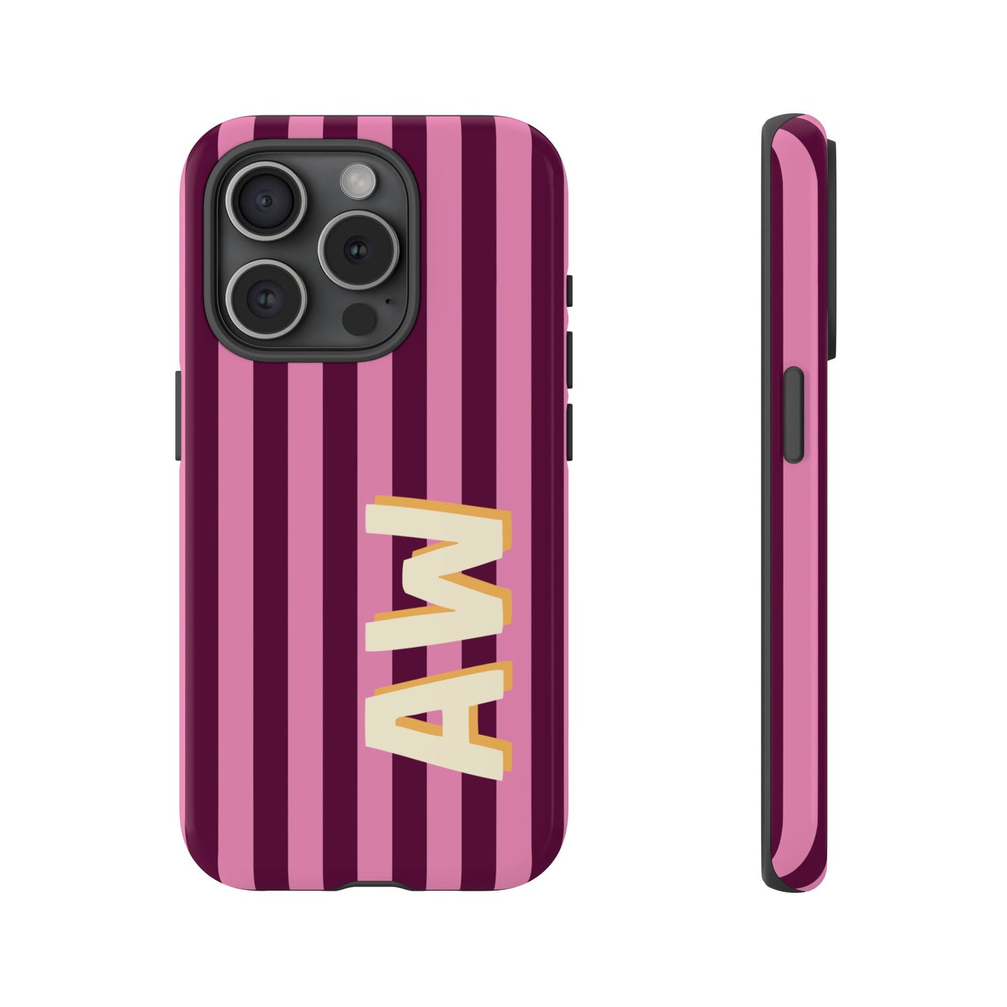 Bold Stripe Monogram Phone Case