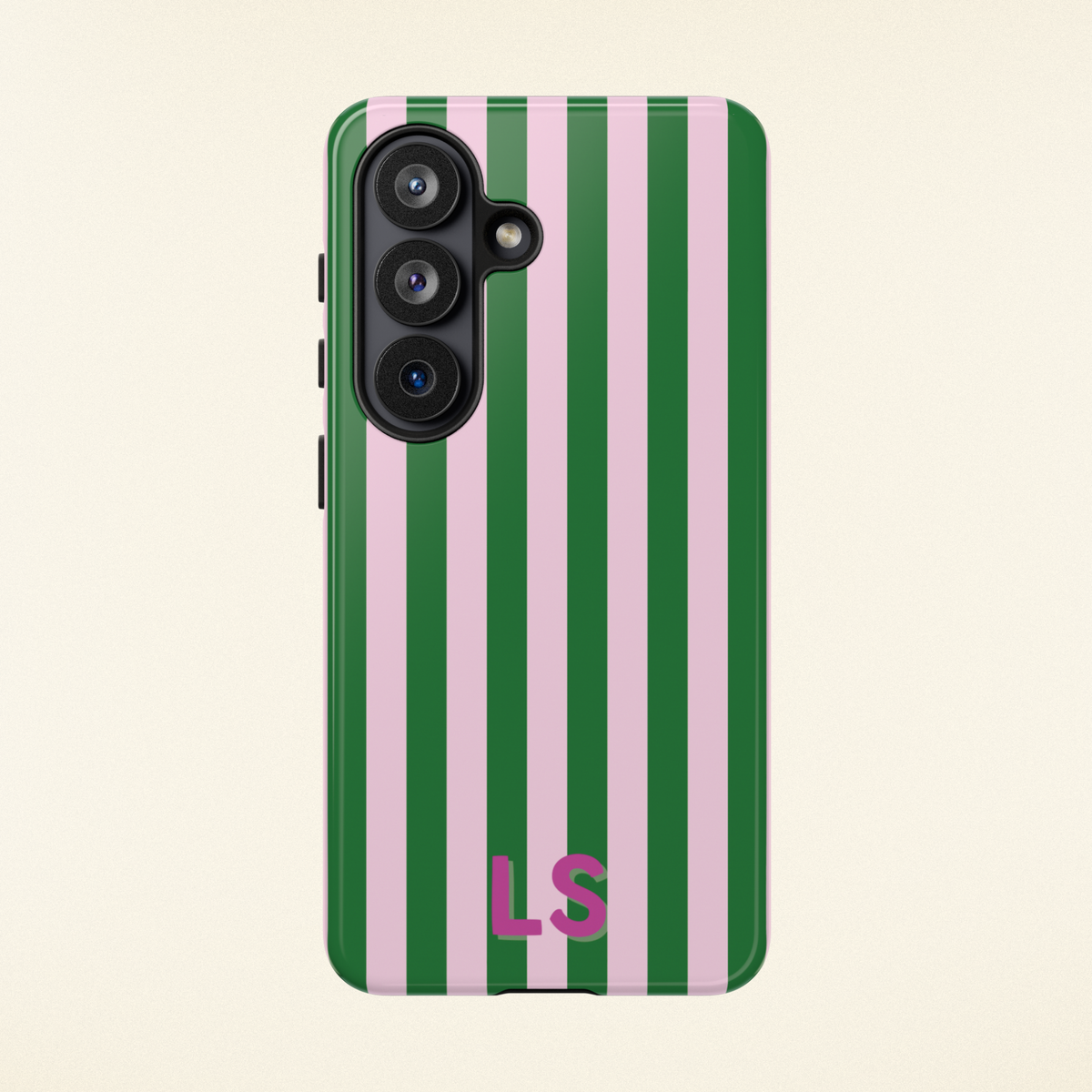 Green Cabana Stripe personalized tough phone case, view 10