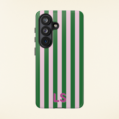 Green Cabana Stripe personalized tough phone case, view 10