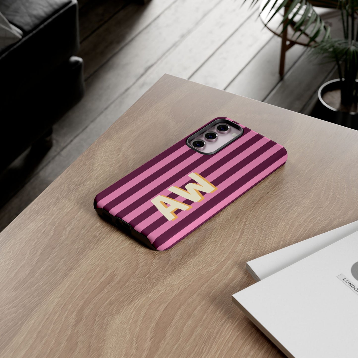 Bold Stripe Monogram Phone Case