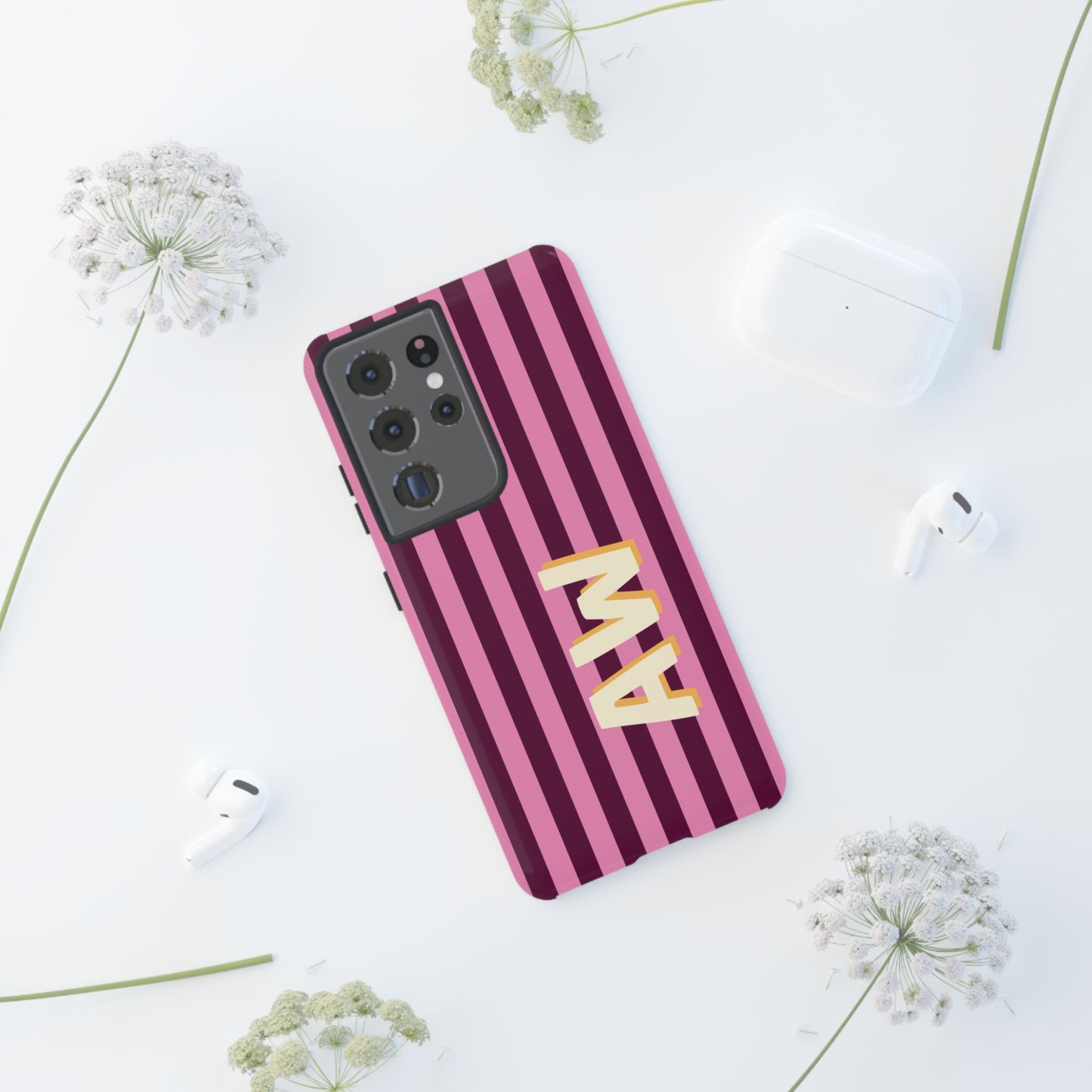 Bold Stripe Monogram Phone Case