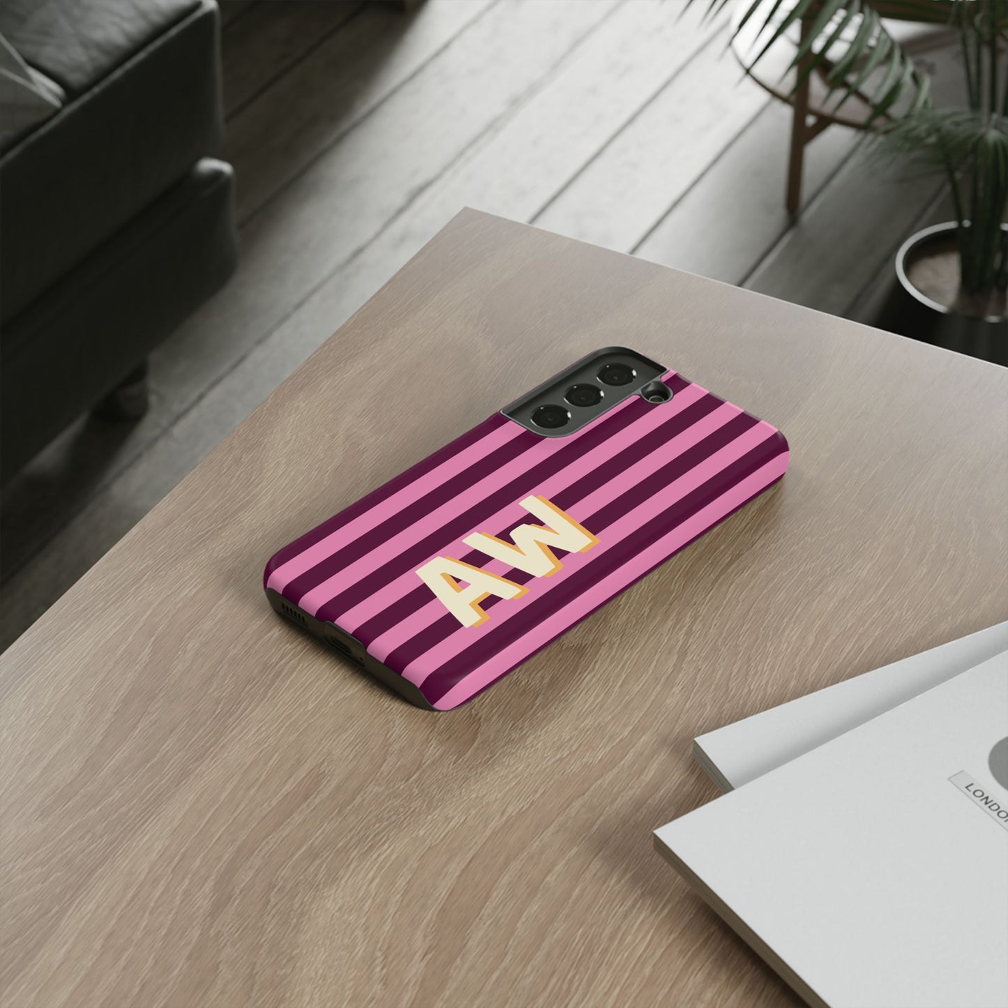 Bold Stripe Monogram Phone Case