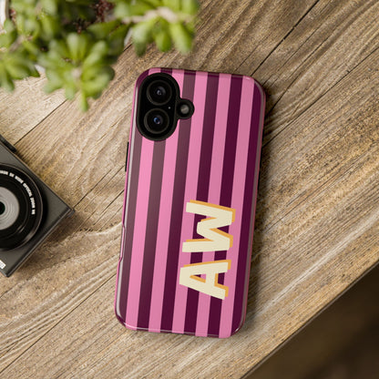 Bold Stripe Monogram Phone Case