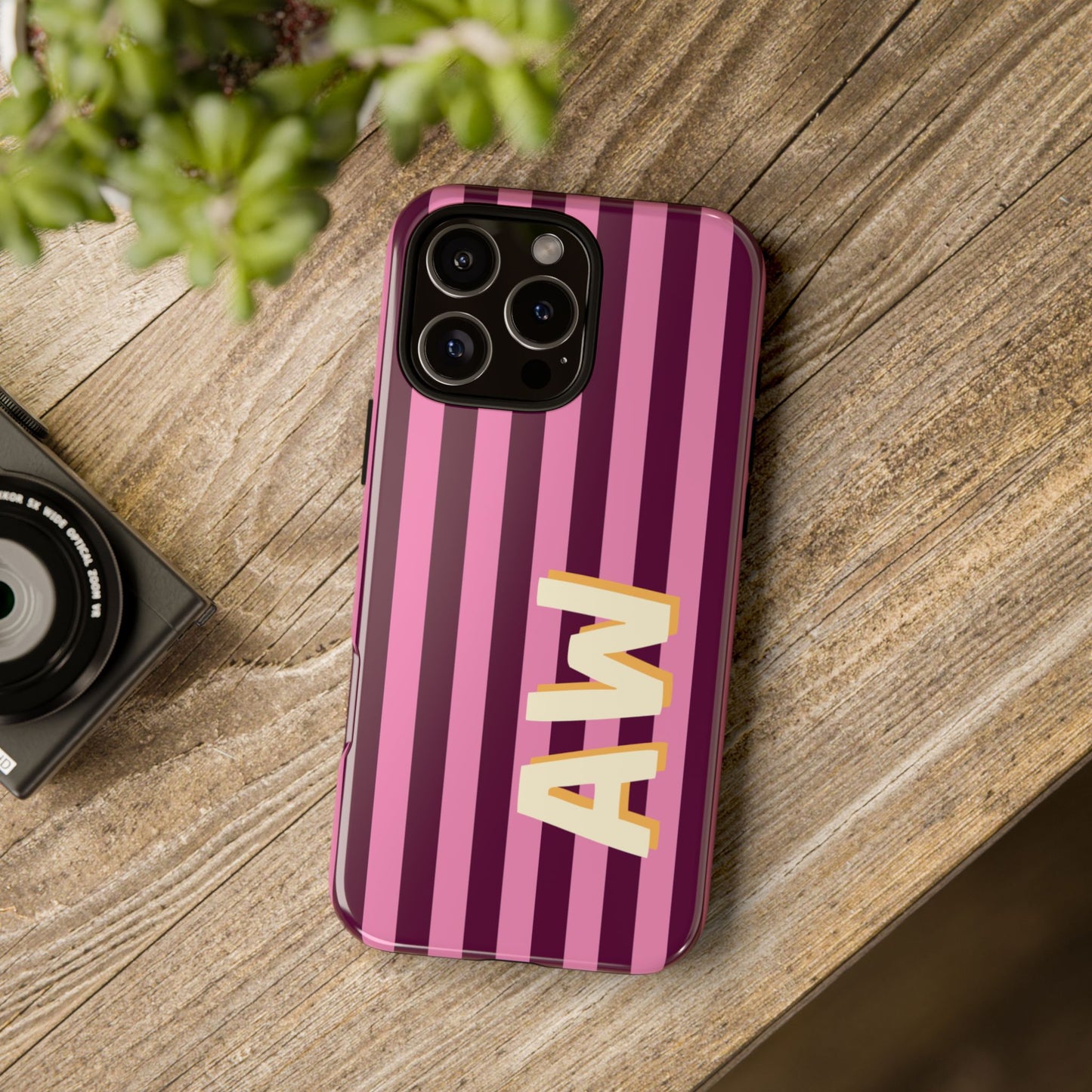 Bold Stripe Monogram Phone Case