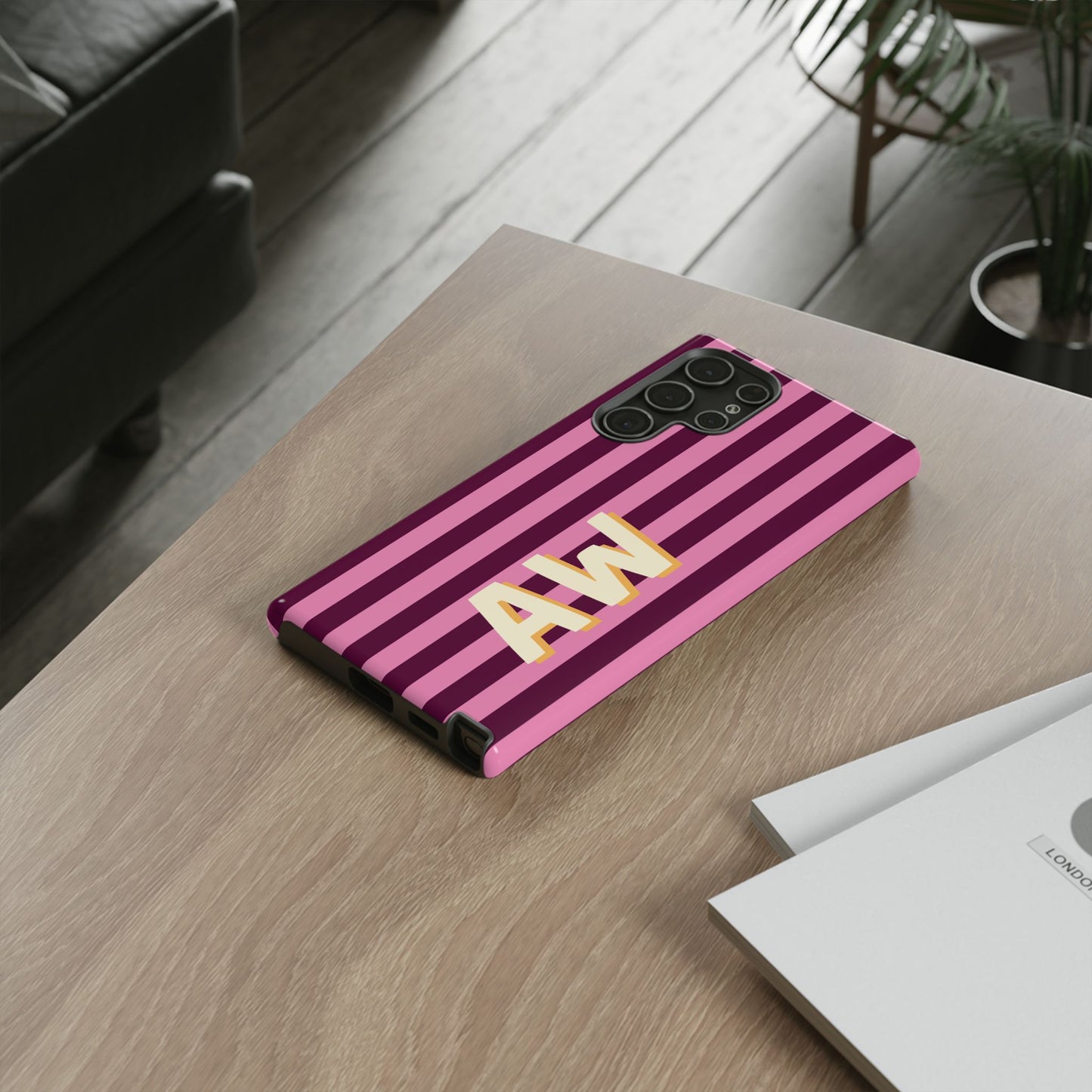 Bold Stripe Monogram Phone Case