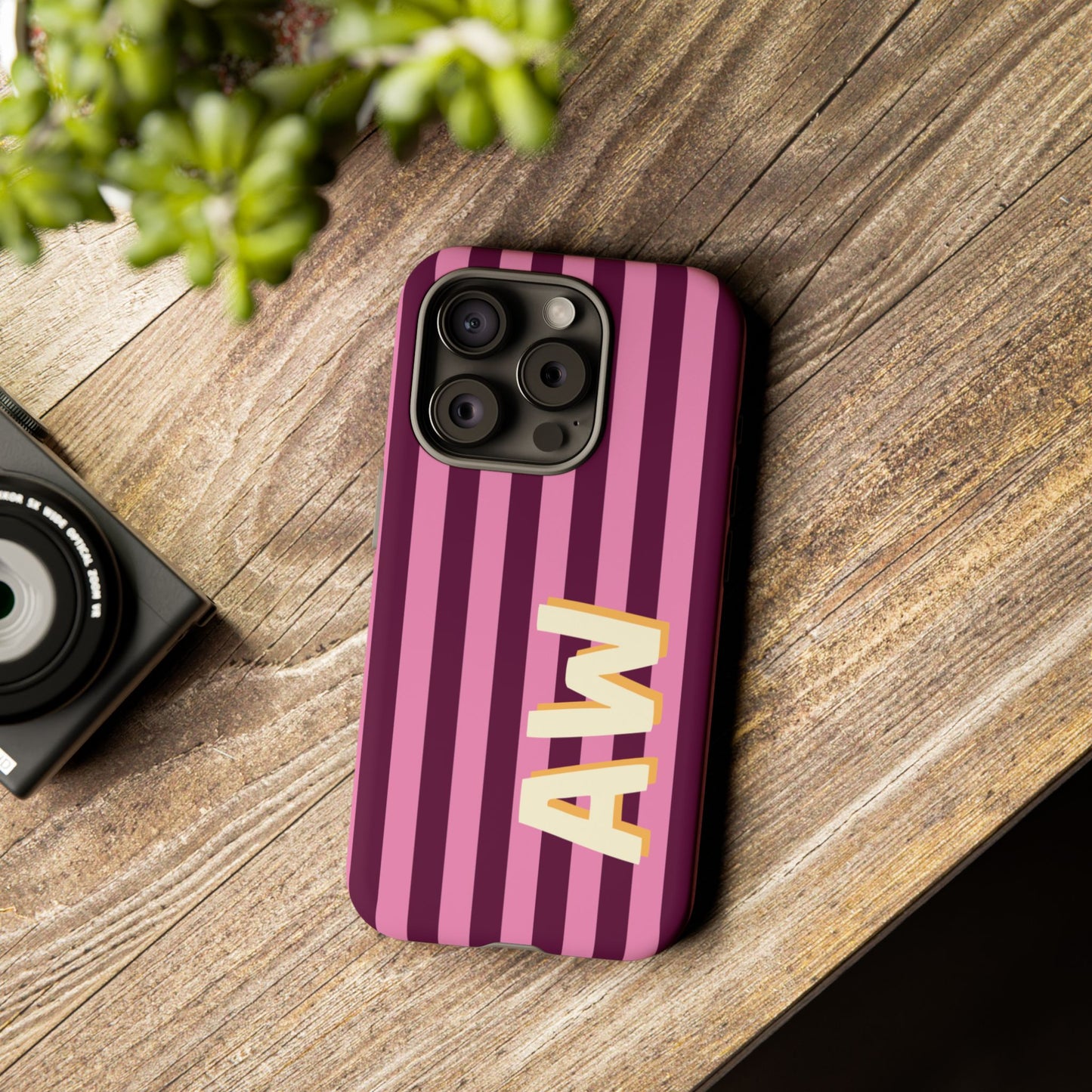 Bold Stripe Monogram Phone Case