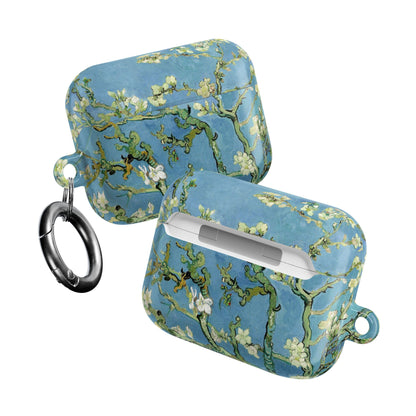 Almond Blossom AirPods case front and back with carabiner