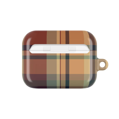 Autumn Plaid AirPods case seen from the side