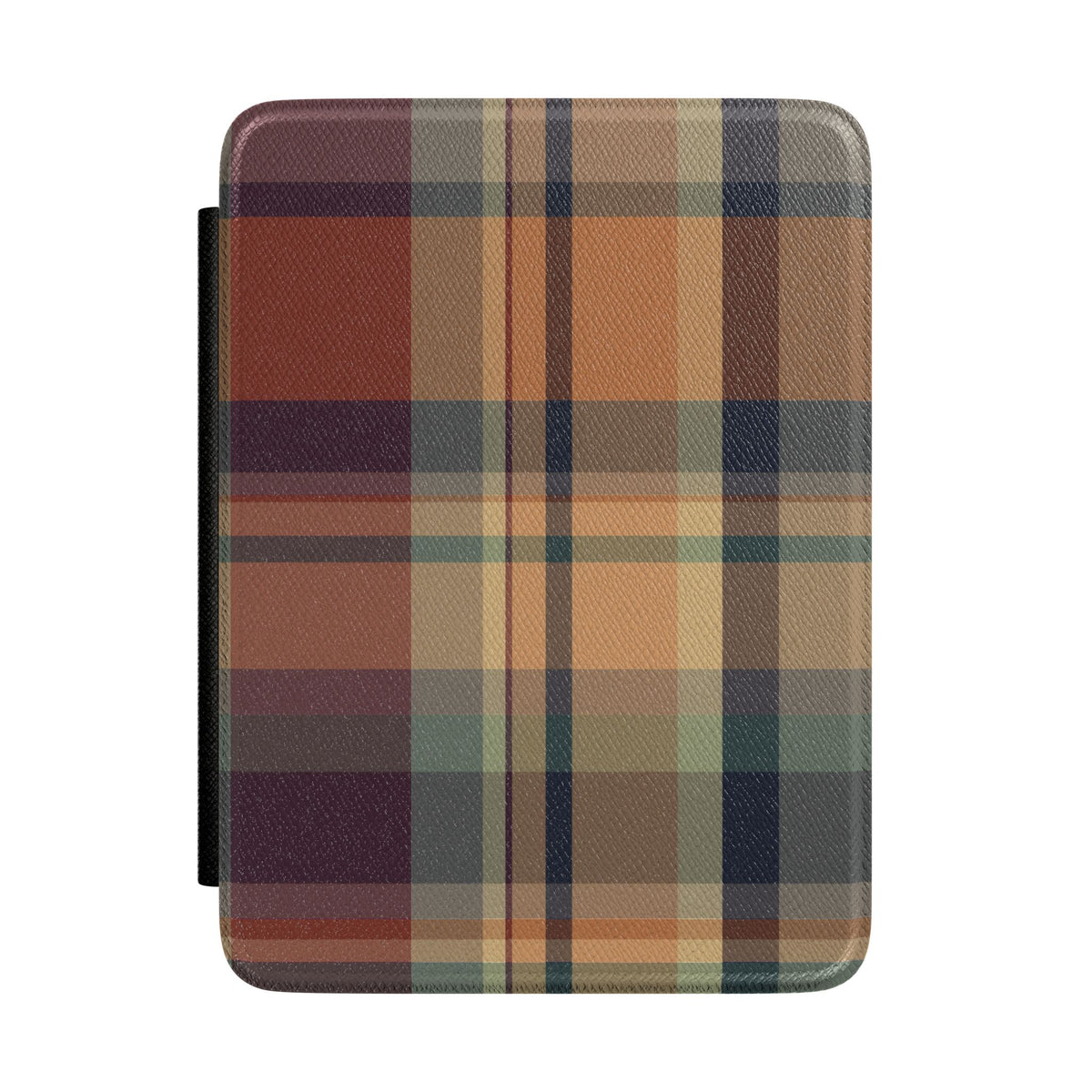 Autumn Plaid Kindle case front in rust, peach, green and navy plaid