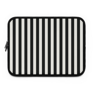 Black Cabana Stripe laptop sleeve printed front