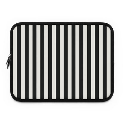 Black Cabana Stripe laptop sleeve printed front