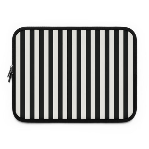 Black Cabana Stripe laptop sleeve printed front