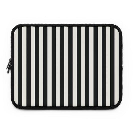 Black Cabana Stripe laptop sleeve printed front