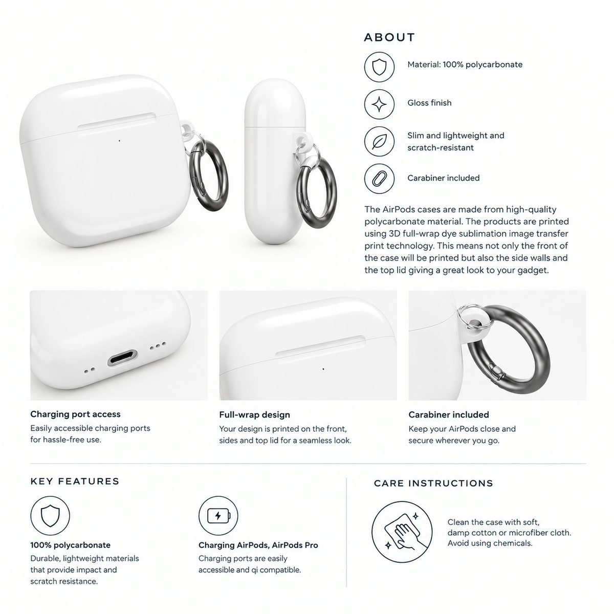 AirPods case size and compatibility information card