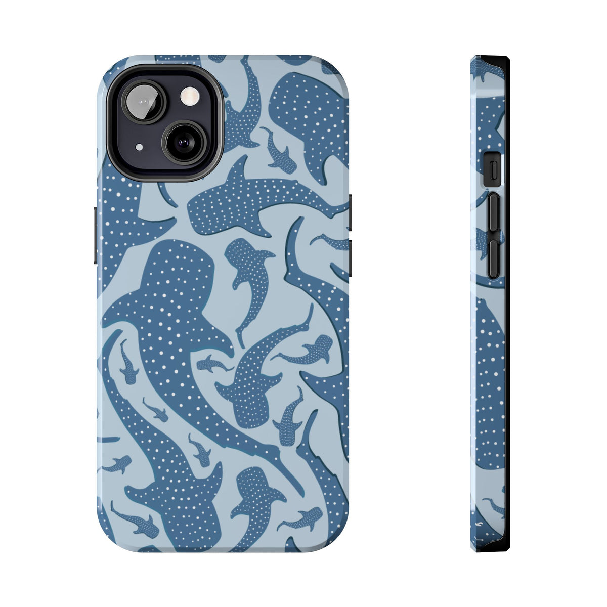 Back and side of the Blue Whale Shark tough phone case