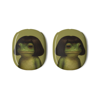 Bob Cut Frog AirPods Max case side view on the headphones