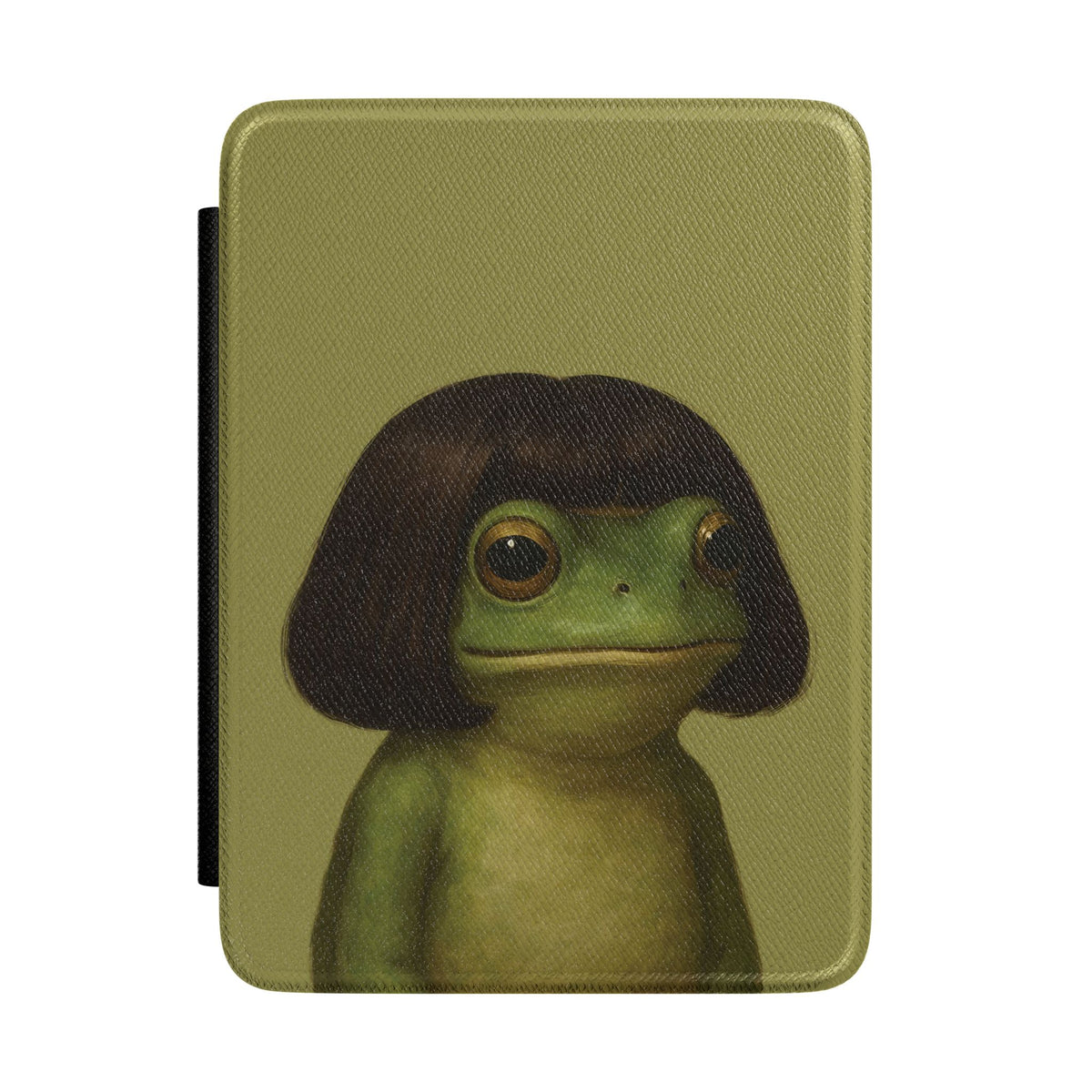 Bob Cut Frog Kindle case front with the frog portrait