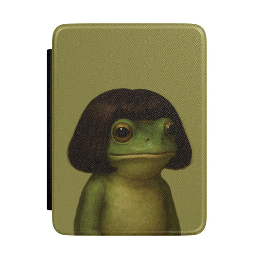 Bob Cut Frog Kindle case front with the frog portrait