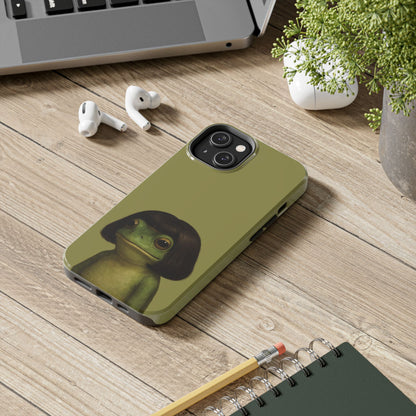 Bob Cut Frog tough phone case shown on a second phone model