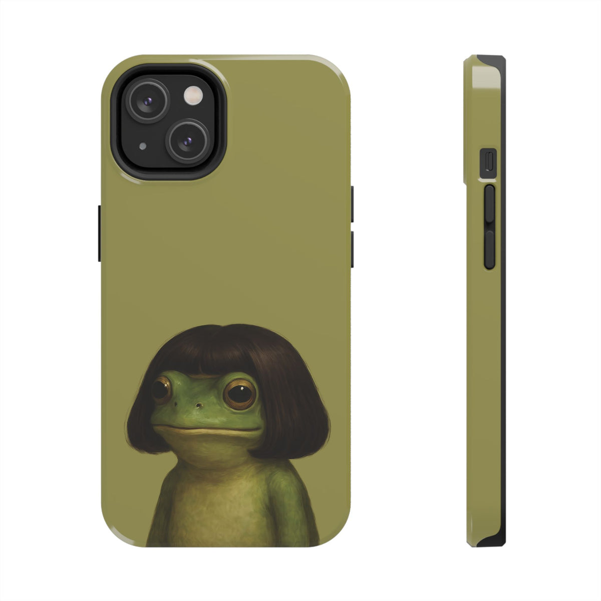 Back and side of the Bob Cut Frog tough phone case