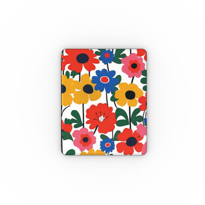Bold Scandi Floral iPad case closed, front view of the flower print