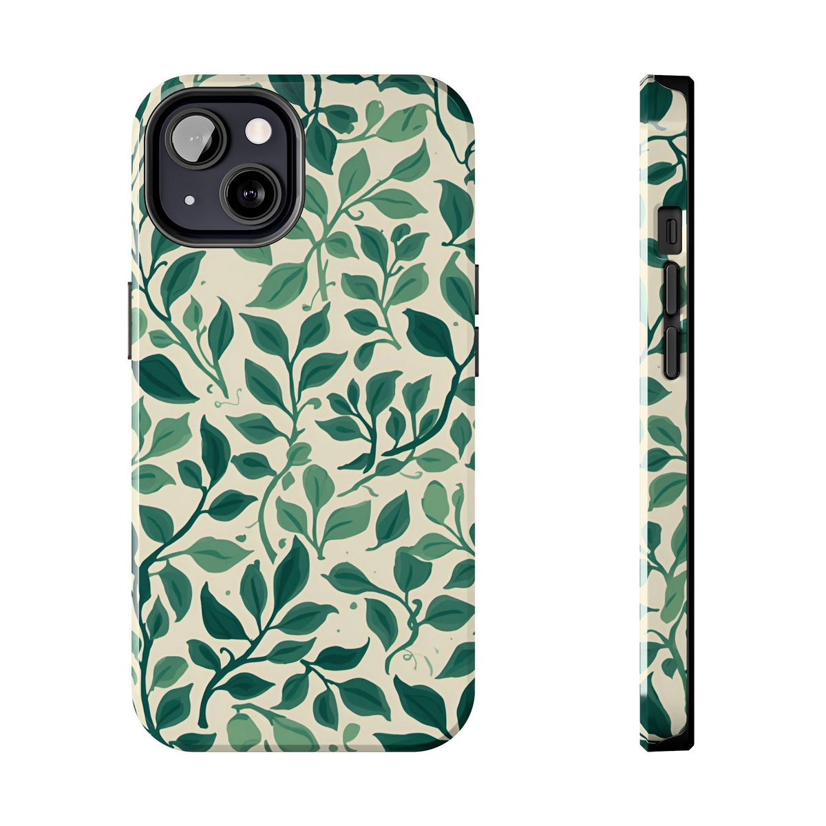Back and side of the Botanical Leaf tough phone case