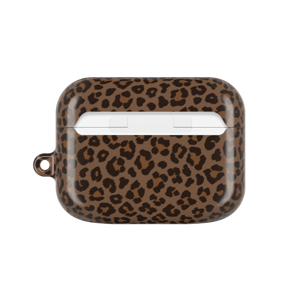 Brown leopard print AirPods Pro case closed