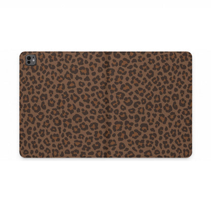 Brown Leopard Print iPad Folio Case | Wallet Cover with Card Pockets