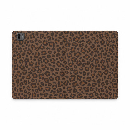Brown Leopard Print iPad Folio Case | Wallet Cover with Card Pockets