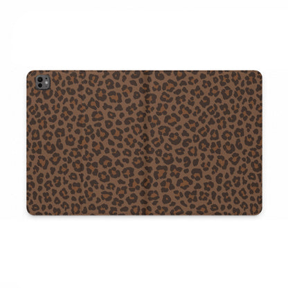 Brown Leopard Print iPad Folio Case | Wallet Cover with Card Pockets