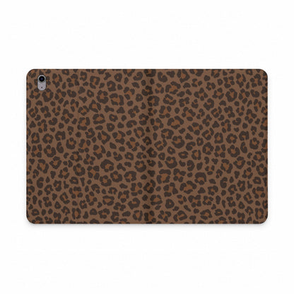 Brown Leopard Print iPad Folio Case | Wallet Cover with Card Pockets