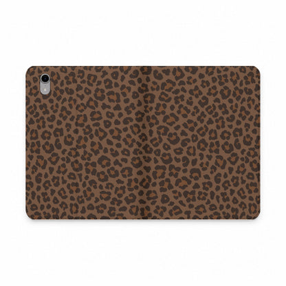 Brown Leopard Print iPad Folio Case | Wallet Cover with Card Pockets