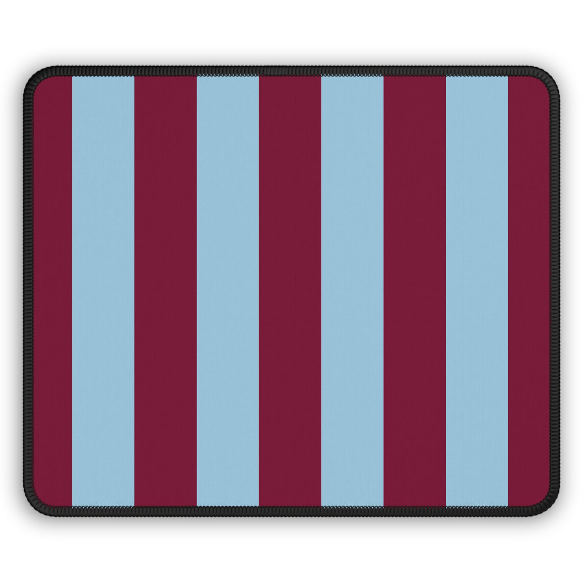 Burgundy cabana stripe mouse mat laid flat