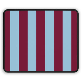 Burgundy cabana stripe mouse mat laid flat