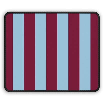 Burgundy cabana stripe mouse mat laid flat
