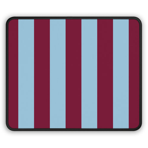 Burgundy cabana stripe mouse mat laid flat