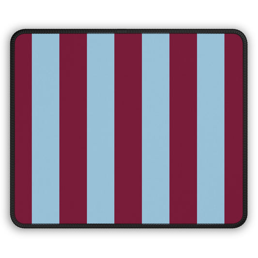 Burgundy cabana stripe mouse mat laid flat