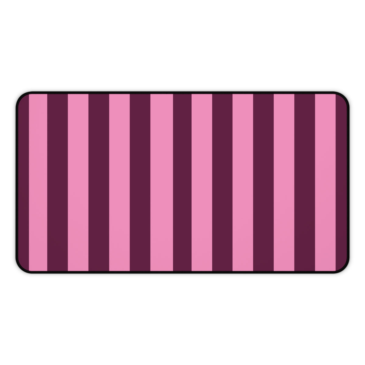 Burgundy Pink Cabana Stripe desk mat 12 x 22 inch