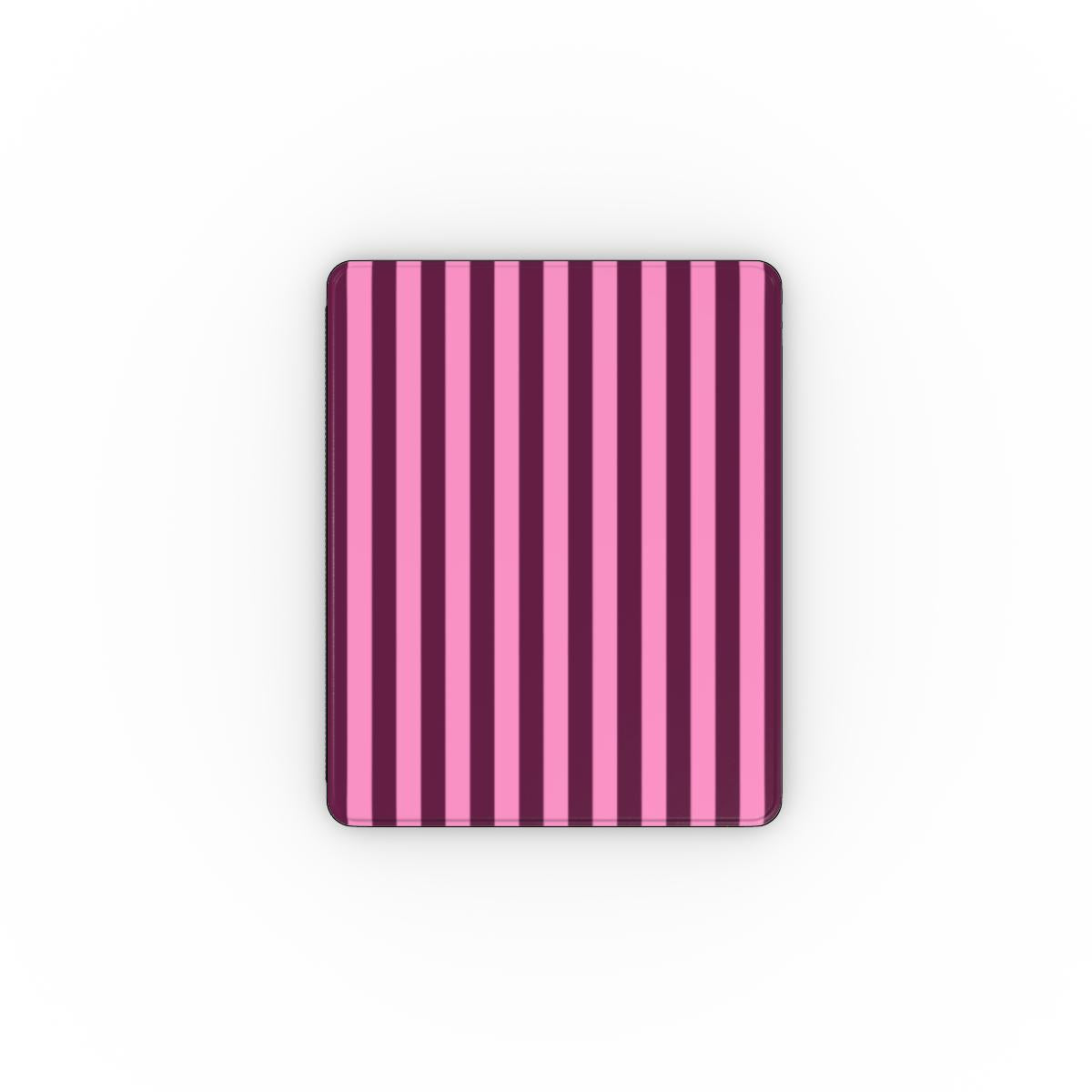 Burgundy Pink Cabana Stripe iPad case front cover