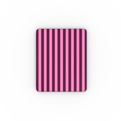 Burgundy Pink Cabana Stripe iPad case front cover