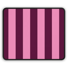 Burgundy Pink Cabana Stripe Mouse Mat